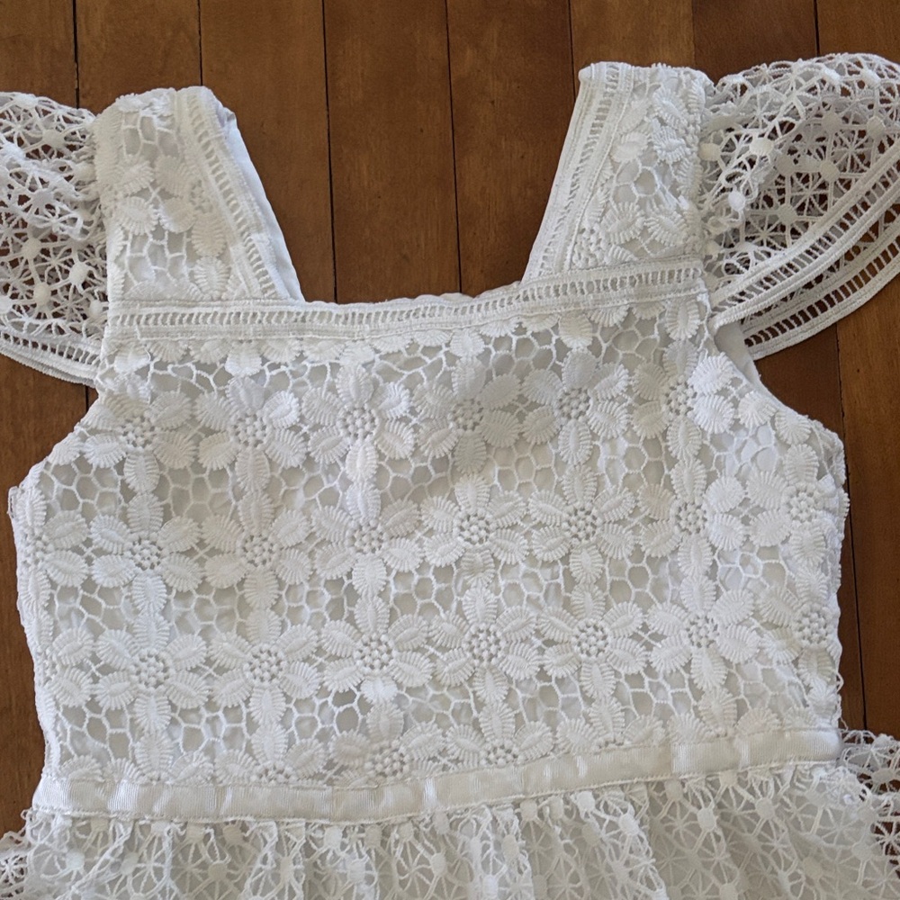 Kensie Girl White Lace Tiered Dress - Picture 2 of 5
